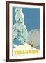 Skiing at Telluride, Colorado-null-Framed Art Print