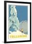 Skiing at Telluride, Colorado-null-Framed Art Print