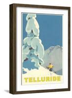 Skiing at Telluride, Colorado-null-Framed Art Print