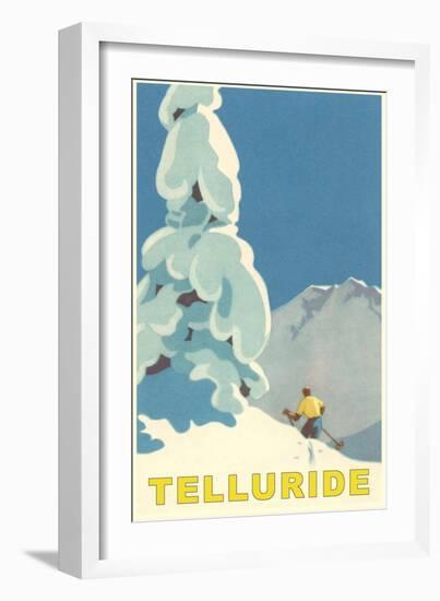 Skiing at Telluride, Colorado-null-Framed Art Print