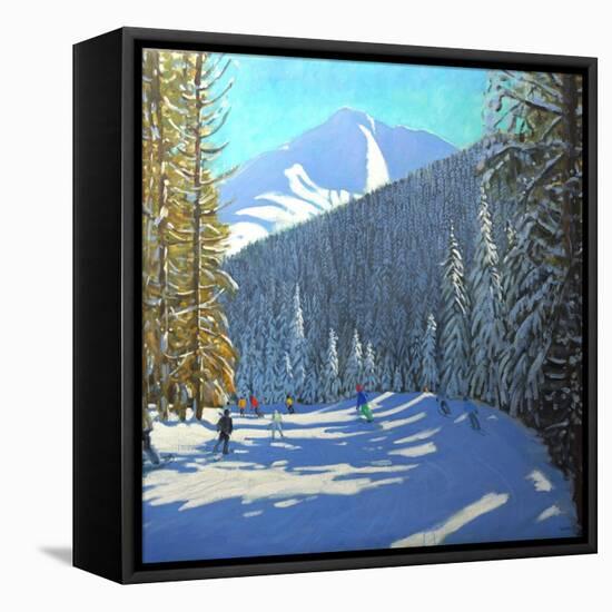 Skiing, Beauregard La Clusaz, 2012-Andrew Macara-Framed Stretched Canvas
