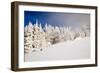 Skiing Bitter Cold Of Minus Fahrenheit Temps On Top Of Glory Mountain At Sunset On Teton Pass-Jay Goodrich-Framed Photographic Print