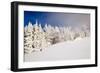 Skiing Bitter Cold Of Minus Fahrenheit Temps On Top Of Glory Mountain At Sunset On Teton Pass-Jay Goodrich-Framed Photographic Print