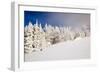 Skiing Bitter Cold Of Minus Fahrenheit Temps On Top Of Glory Mountain At Sunset On Teton Pass-Jay Goodrich-Framed Photographic Print