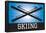 Skiing Blue Sports Poster Print-null-Framed Poster