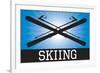 Skiing Blue Sports-null-Framed Art Print