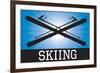 Skiing Blue Sports-null-Framed Art Print