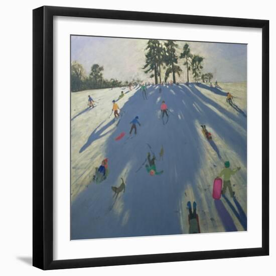 Skiing, Calke Abbey, Derby-Andrew Macara-Framed Giclee Print