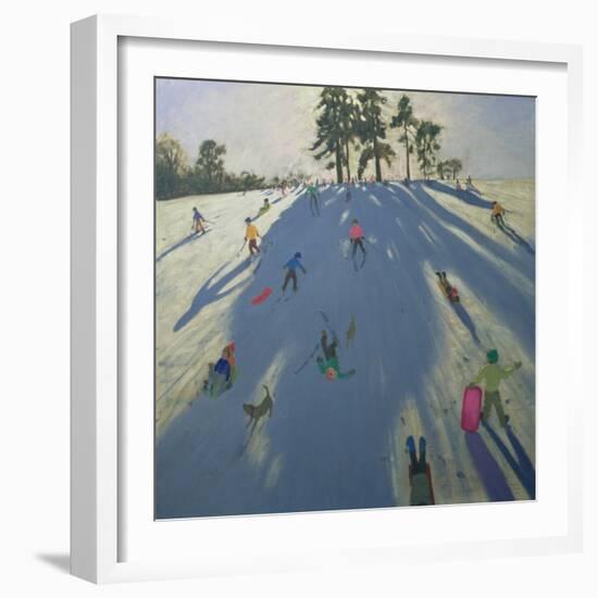 Skiing, Calke Abbey, Derby-Andrew Macara-Framed Giclee Print