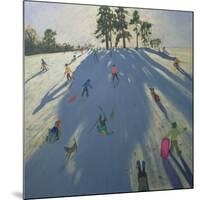 Skiing, Calke Abbey, Derby-Andrew Macara-Mounted Giclee Print