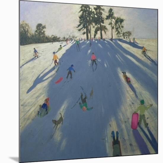 Skiing, Calke Abbey, Derby-Andrew Macara-Mounted Giclee Print