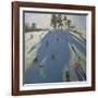 Skiing, Calke Abbey, Derby-Andrew Macara-Framed Giclee Print