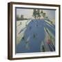 Skiing, Calke Abbey, Derby-Andrew Macara-Framed Premium Giclee Print