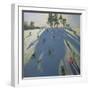 Skiing, Calke Abbey, Derby-Andrew Macara-Framed Premium Giclee Print