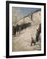 Skiing Competition in Fjelkenbakken, Asker-Axel Hjalmar Ender-Framed Giclee Print