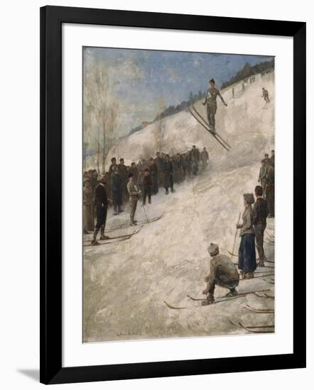 Skiing Competition in Fjelkenbakken, Asker-Axel Hjalmar Ender-Framed Giclee Print