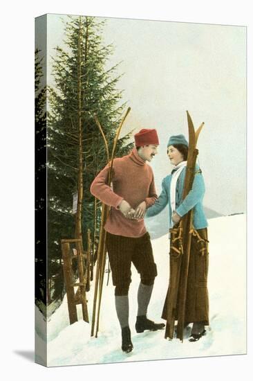 Skiing Couple-null-Stretched Canvas