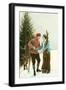 Skiing Couple-null-Framed Art Print