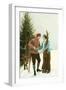 Skiing Couple-null-Framed Art Print