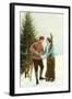 Skiing Couple-null-Framed Art Print