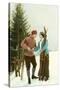 Skiing Couple-null-Stretched Canvas