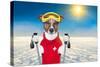 Skiing Dog-Javier Brosch-Stretched Canvas