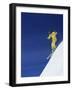 Skiing Down a Sharp Incline-null-Framed Photographic Print