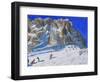 Skiing Down the Mountain, Selva Gardena-Andrew Macara-Framed Giclee Print