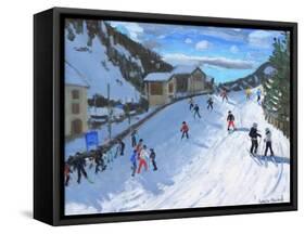 Skiing Down to Selva Val Gardena, 2016-Andrew Macara-Framed Stretched Canvas