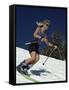 Skiing Downhill in Warm Weather Workout Gear-null-Framed Stretched Canvas