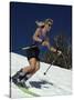 Skiing Downhill in Warm Weather Workout Gear-null-Stretched Canvas