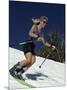 Skiing Downhill in Warm Weather Workout Gear-null-Mounted Photographic Print