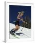 Skiing Downhill in Warm Weather Workout Gear-null-Framed Photographic Print