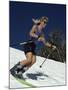 Skiing Downhill in Warm Weather Workout Gear-null-Mounted Photographic Print