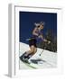 Skiing Downhill in Warm Weather Workout Gear-null-Framed Photographic Print