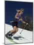 Skiing Downhill in Warm Weather Workout Gear-null-Mounted Photographic Print