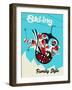 Skiing Family Style-Vintage Lavoie-Framed Giclee Print