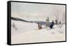 Skiing in Norway-Axel Ender-Framed Stretched Canvas