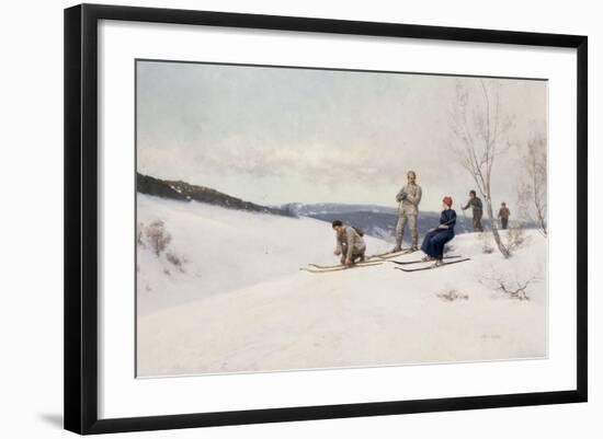 Skiing in Norway-Axel Ender-Framed Giclee Print