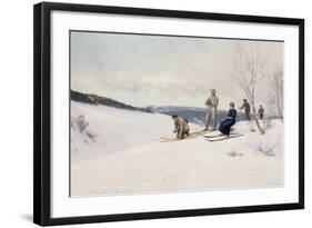 Skiing in Norway-Axel Ender-Framed Giclee Print