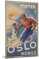 Skiing in Oslo, Norway-null-Mounted Premium Giclee Print