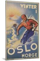 Skiing in Oslo, Norway-null-Mounted Art Print