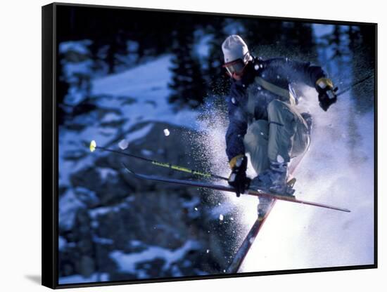 Skiing in Santa Fe, New Mexico, USA-Lee Kopfler-Framed Stretched Canvas