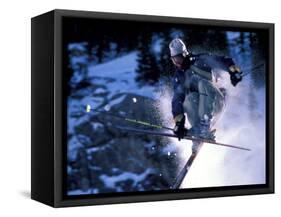 Skiing in Santa Fe, New Mexico, USA-Lee Kopfler-Framed Stretched Canvas