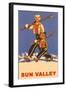 Skiing in Sun Valley, Idaho, Graphics-null-Framed Art Print