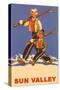 Skiing in Sun Valley, Idaho, Graphics-null-Stretched Canvas