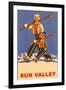 Skiing in Sun Valley, Idaho, Graphics-null-Framed Art Print