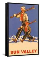 Skiing in Sun Valley, Idaho, Graphics-null-Framed Stretched Canvas