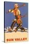 Skiing in Sun Valley, Idaho, Graphics-null-Stretched Canvas