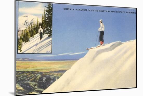 Skiing in the Sangre de Cristo Mountains, Santa Fe, New Mexico-null-Mounted Art Print